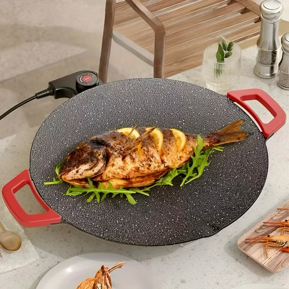Indoor Electric Grill Smokeless Cast Iron Griddle