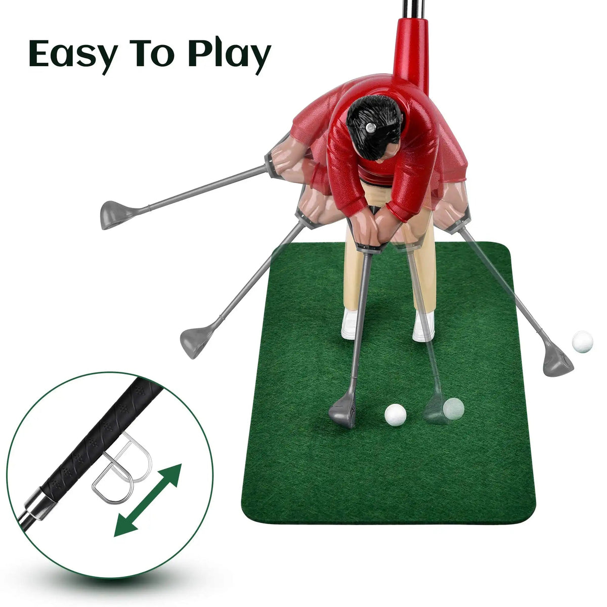 Indoor Golf Set 5 Clubs Putting Mat Movable Cup