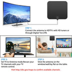 Indoor HDTV Antenna 37dB Amplifier Ultra-Thin Adhesive
