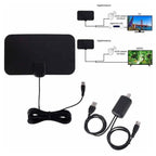 Indoor HDTV Antenna Amplified Slim Panel 300 Mile Range