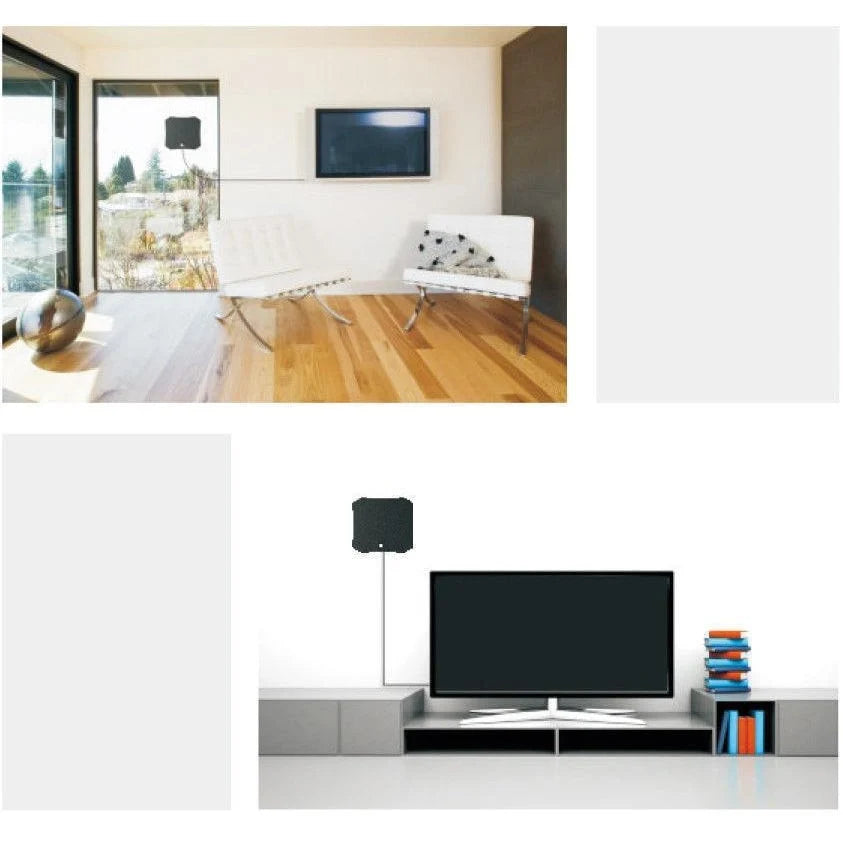 Indoor HDTV Antenna Flat Slim Panel Built In Coax