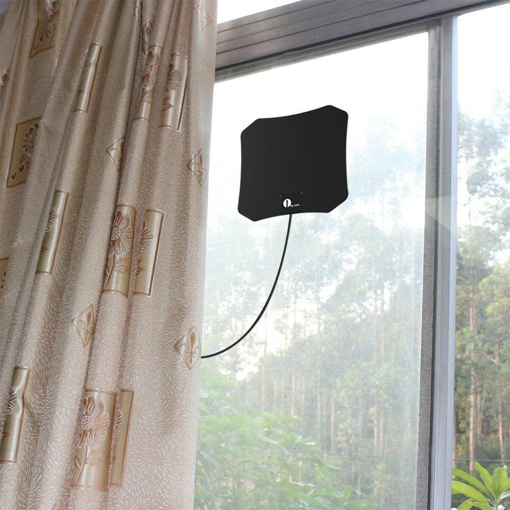 Indoor HDTV Antenna Flat Slim Panel Built In Coax