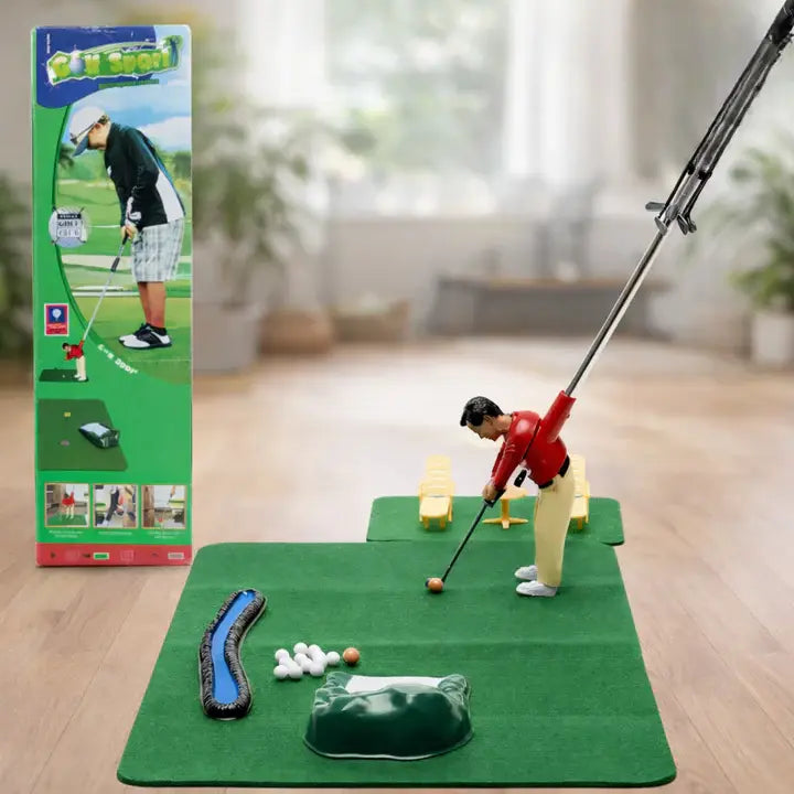 Indoor Mini Golf Set Adjustable Course Includes 6 Clubs