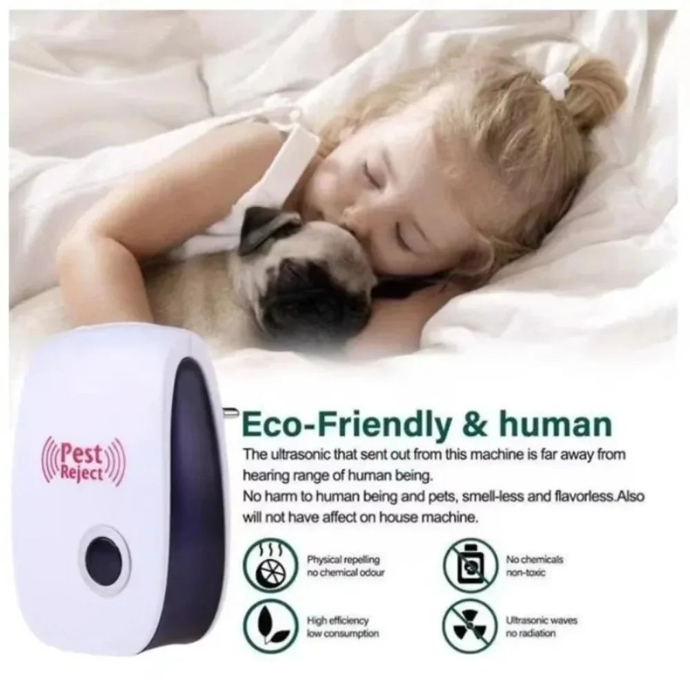 Indoor Pest Repellent Ultrasonic Plug-In 80 m² Coverage