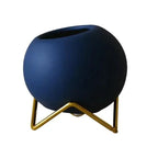 Indoor Plant Pot Ceramic With Galvanized Steel Stand