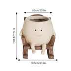 Indoor Plant Pot Molded Resin Smiling Face