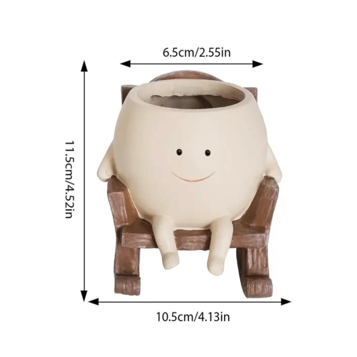 Indoor Plant Pot Molded Resin Smiling Face
