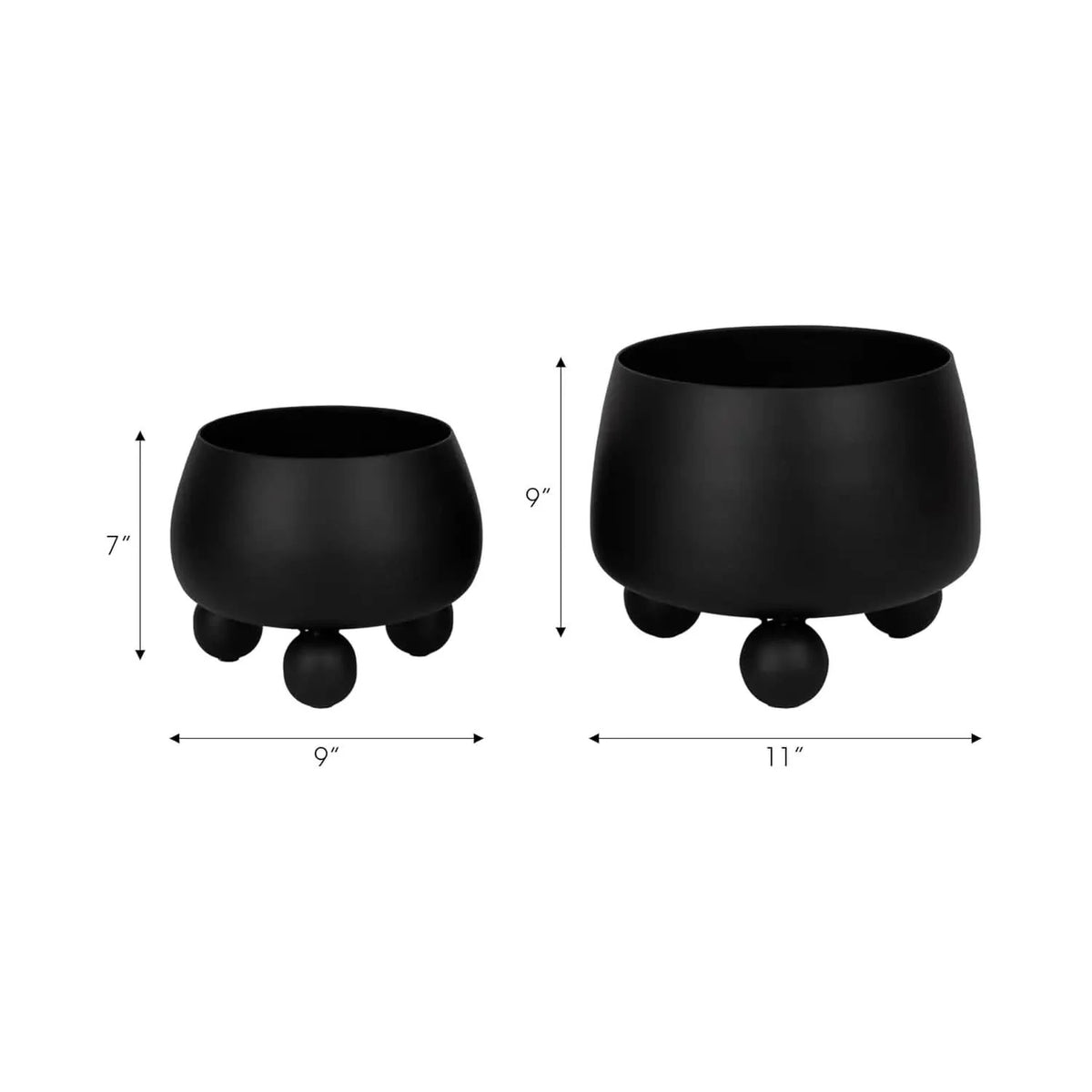 Indoor Plant Pot Set Modern Rounded Ceramic Elevated Base