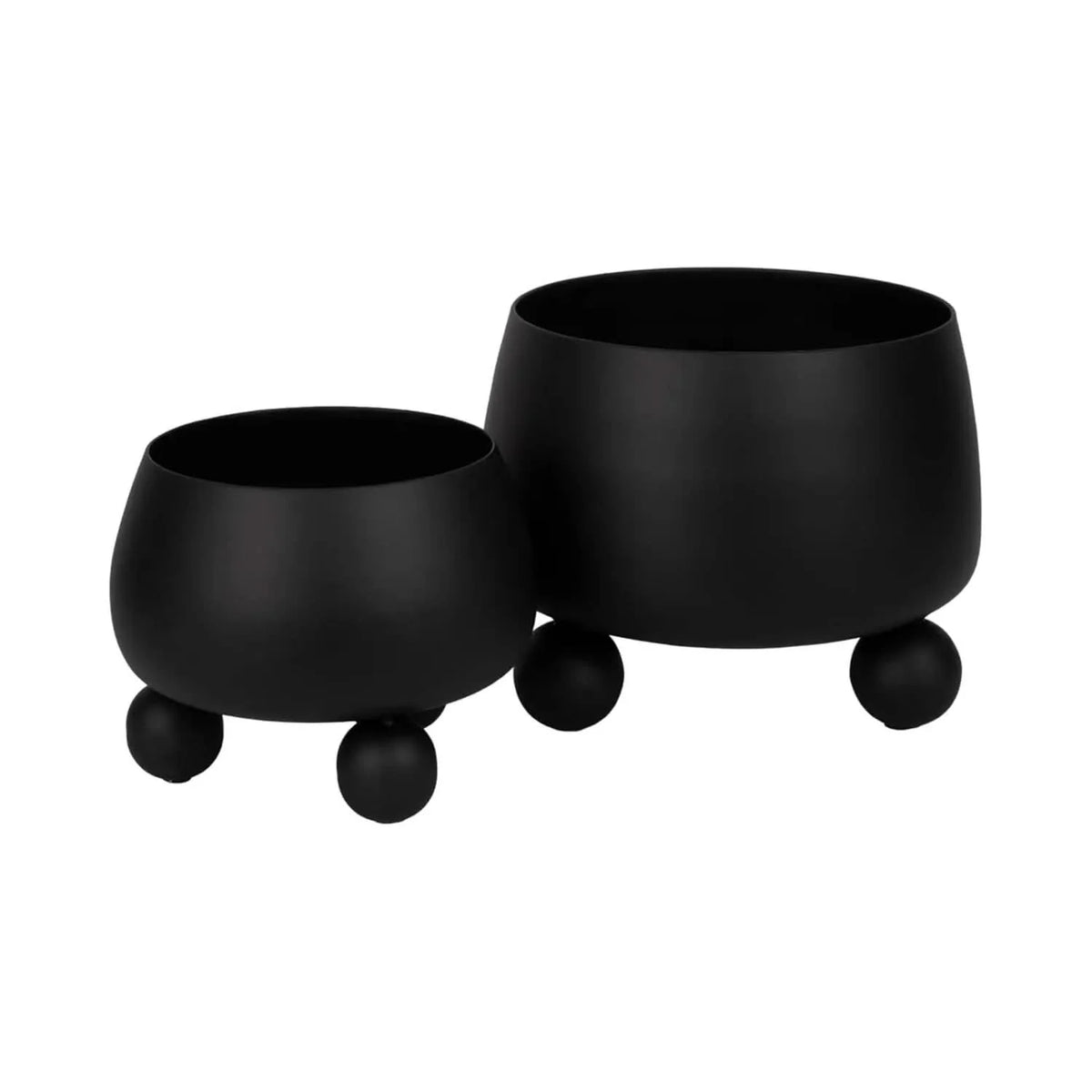 Indoor Plant Pot Set Modern Rounded Ceramic Elevated Base