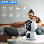 Indoor Security Camera Dual Lens 1080P Pan & Tilt