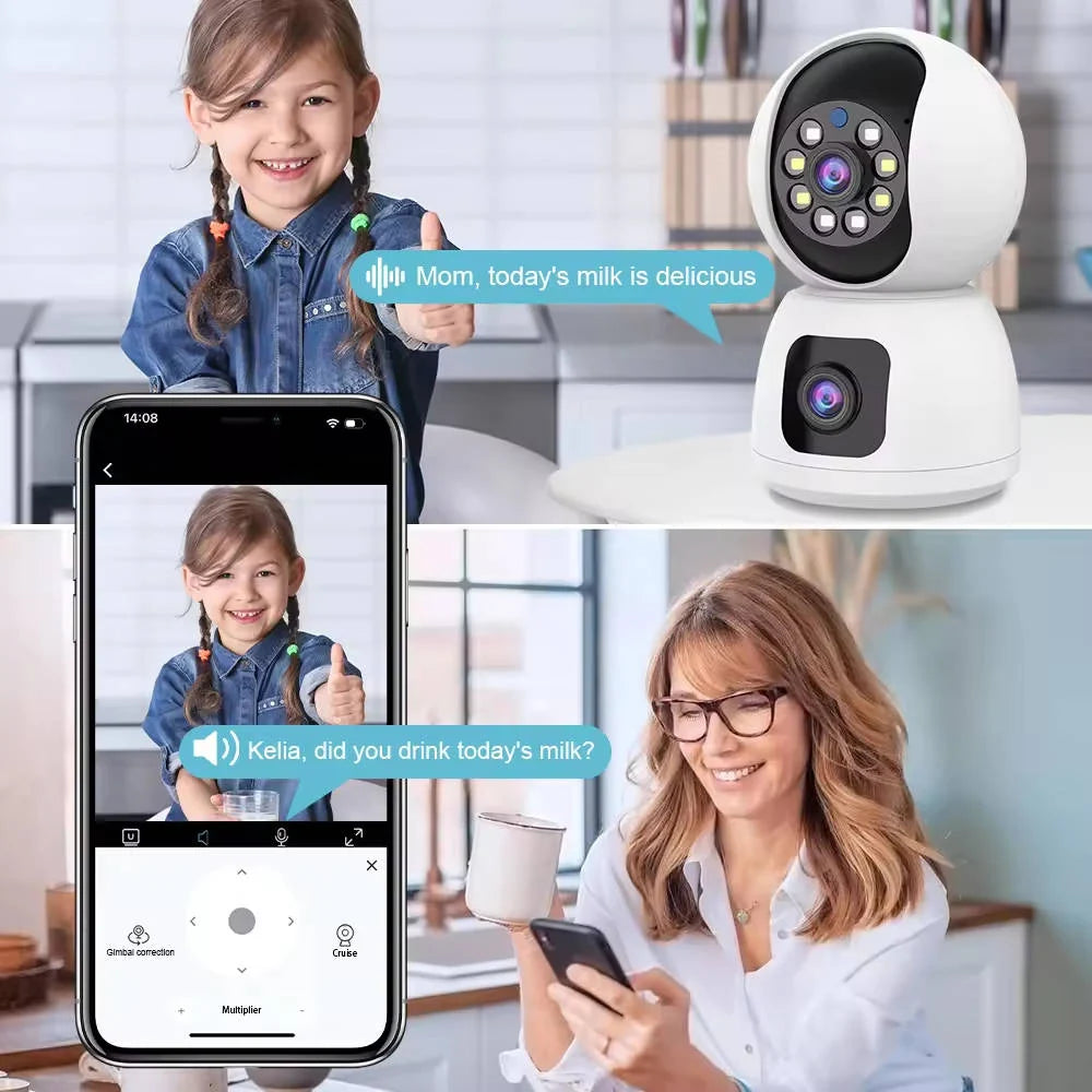Indoor Security Camera Dual Lens 1080P Pan & Tilt