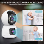 Indoor Security Camera Pan & Tilt Dual-Lens Night Vision