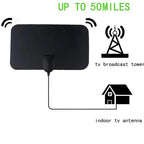 Indoor TV Antenna Slim Flat Up To 50-Mile Range