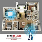 Indoor TV Antenna VHF & UHF 10 Ft Cable