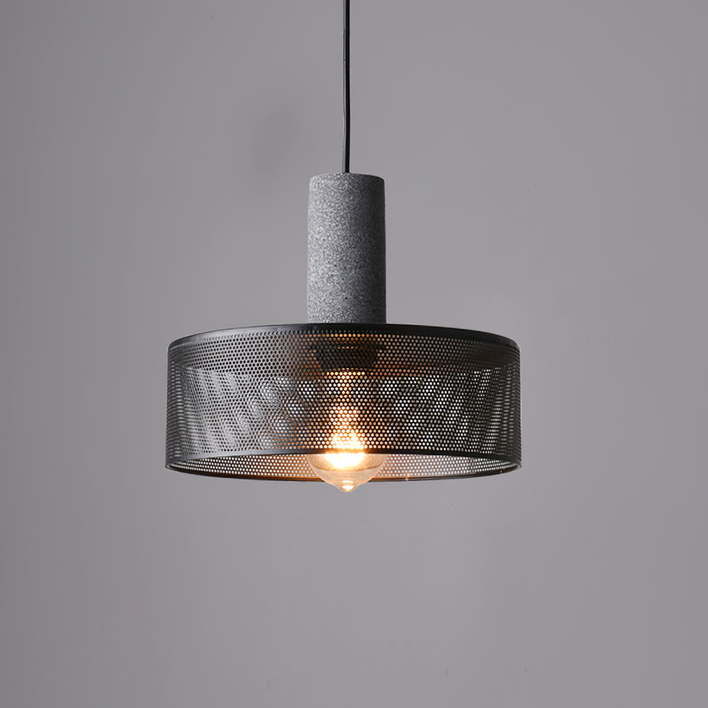 Industrial Concrete & Metal Pendant Light (E26/E27 Compatible)