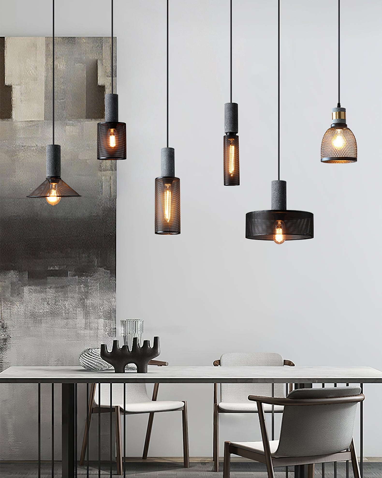 Industrial Concrete & Metal Pendant Light (E26/E27 Compatible)