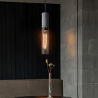 Industrial Concrete & Metal Pendant Light (E26/E27 Compatible)