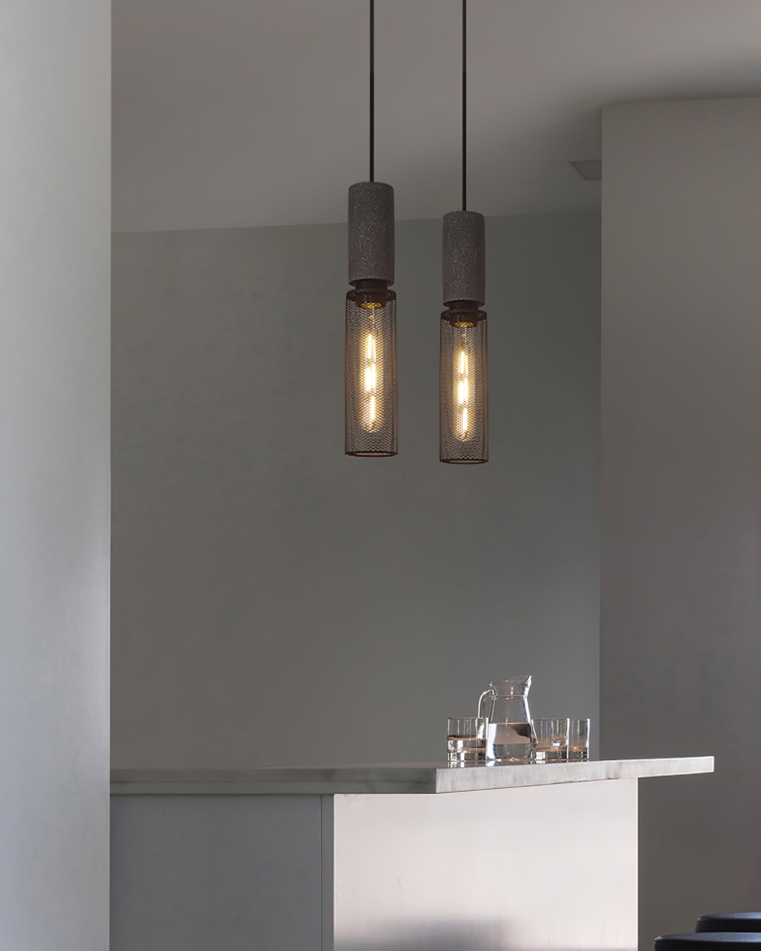 Industrial Concrete & Metal Pendant Light (E26/E27 Compatible)