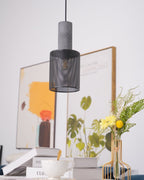 Industrial Concrete & Metal Pendant Light (E26/E27 Compatible)