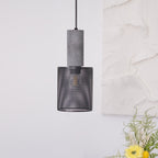 Industrial Concrete & Metal Pendant Light (E26/E27 Compatible)
