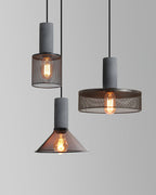 Industrial Concrete & Metal Pendant Light (E26/E27 Compatible)