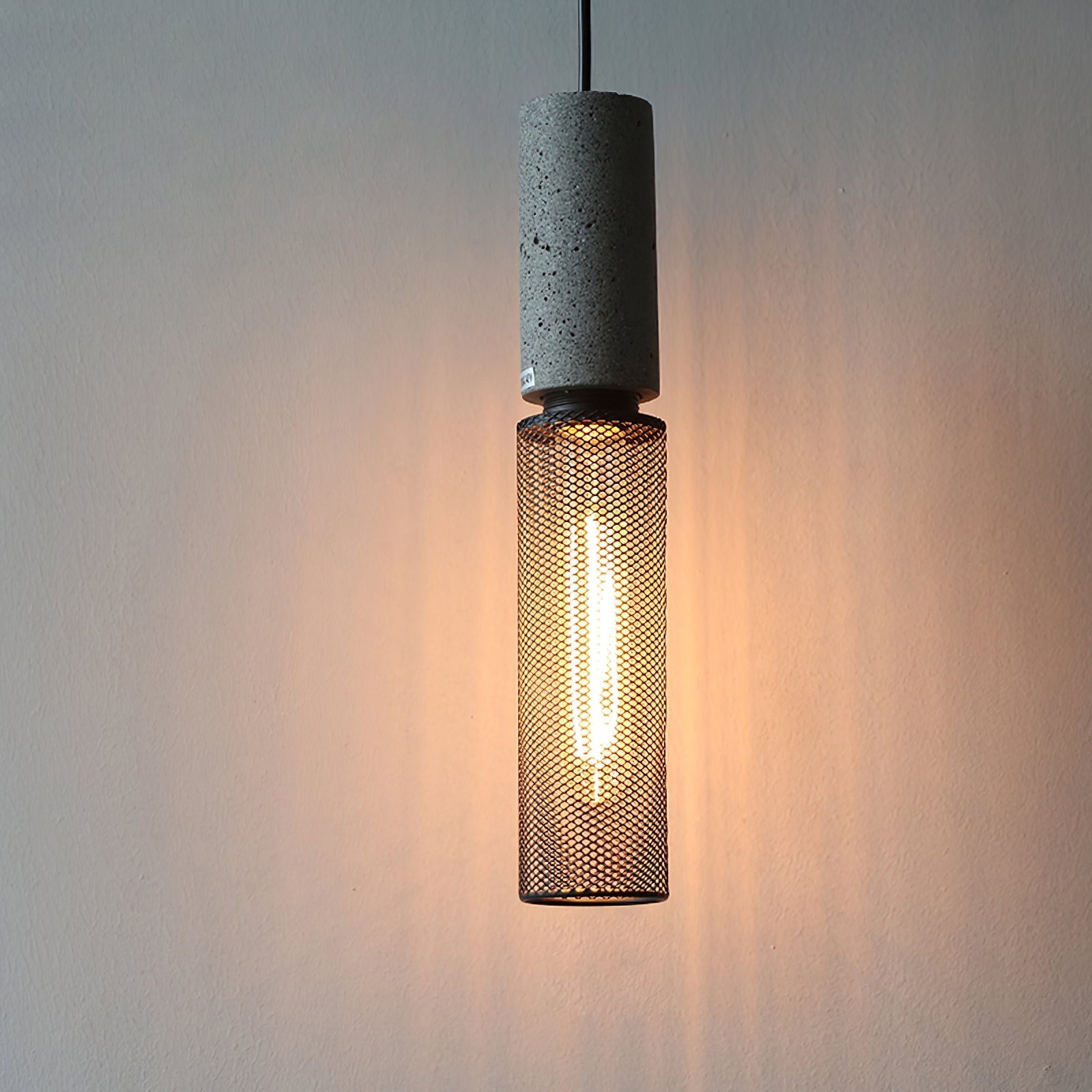 Industrial Concrete & Metal Pendant Light (E26/E27 Compatible)