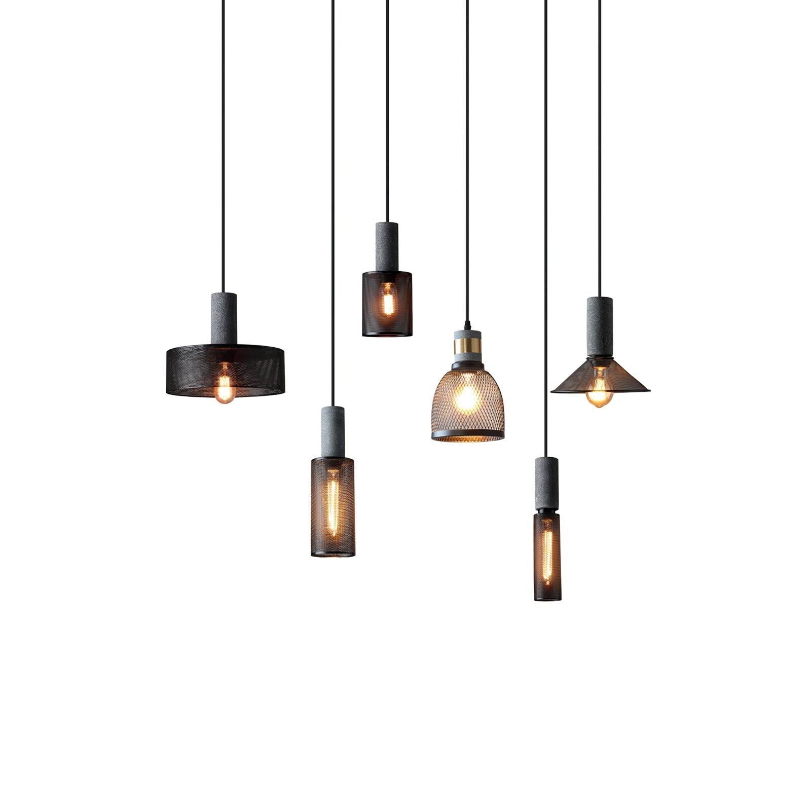 Industrial Concrete & Metal Pendant Light (E26/E27 Compatible)