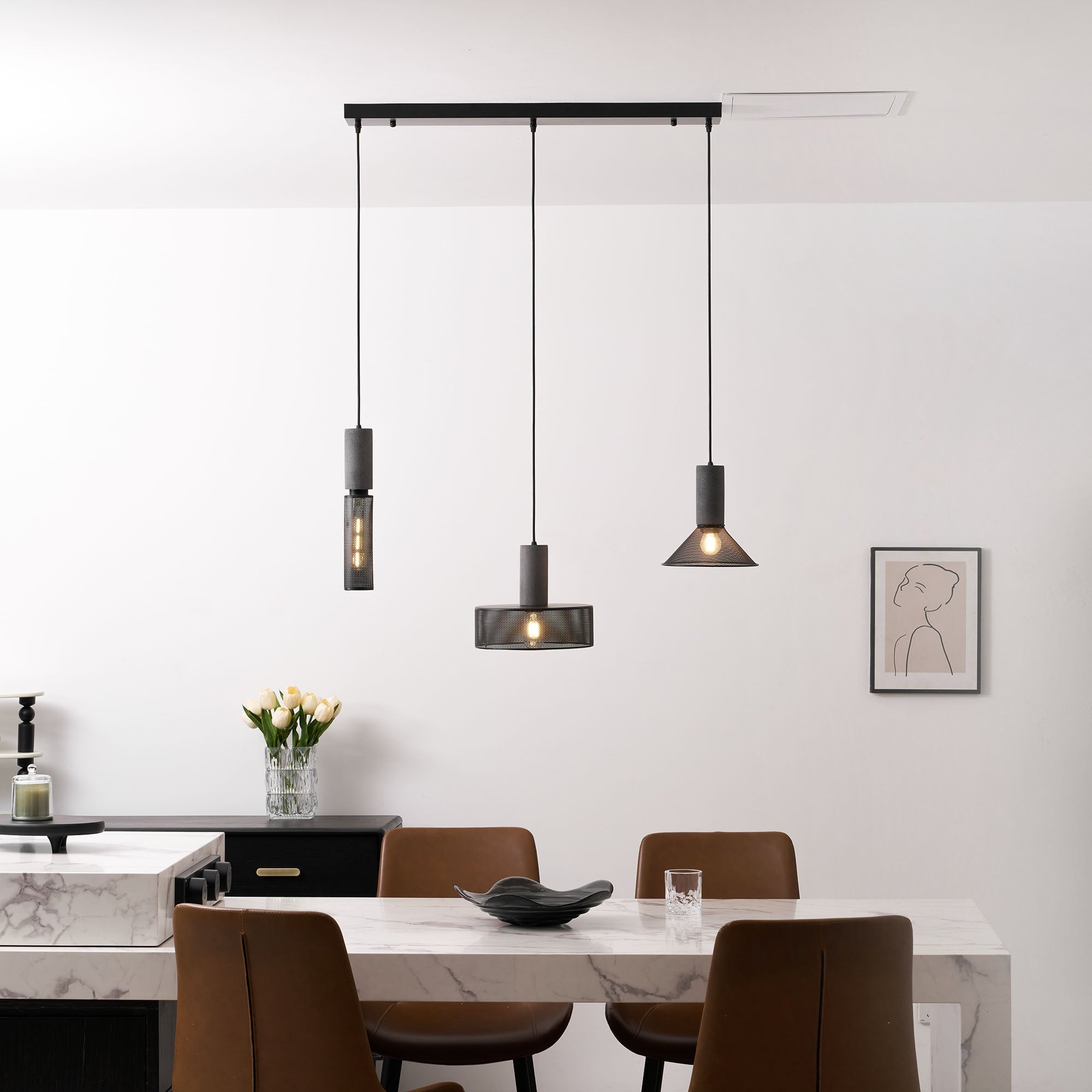 Industrial Concrete & Metal Pendant Light (E26/E27 Compatible)