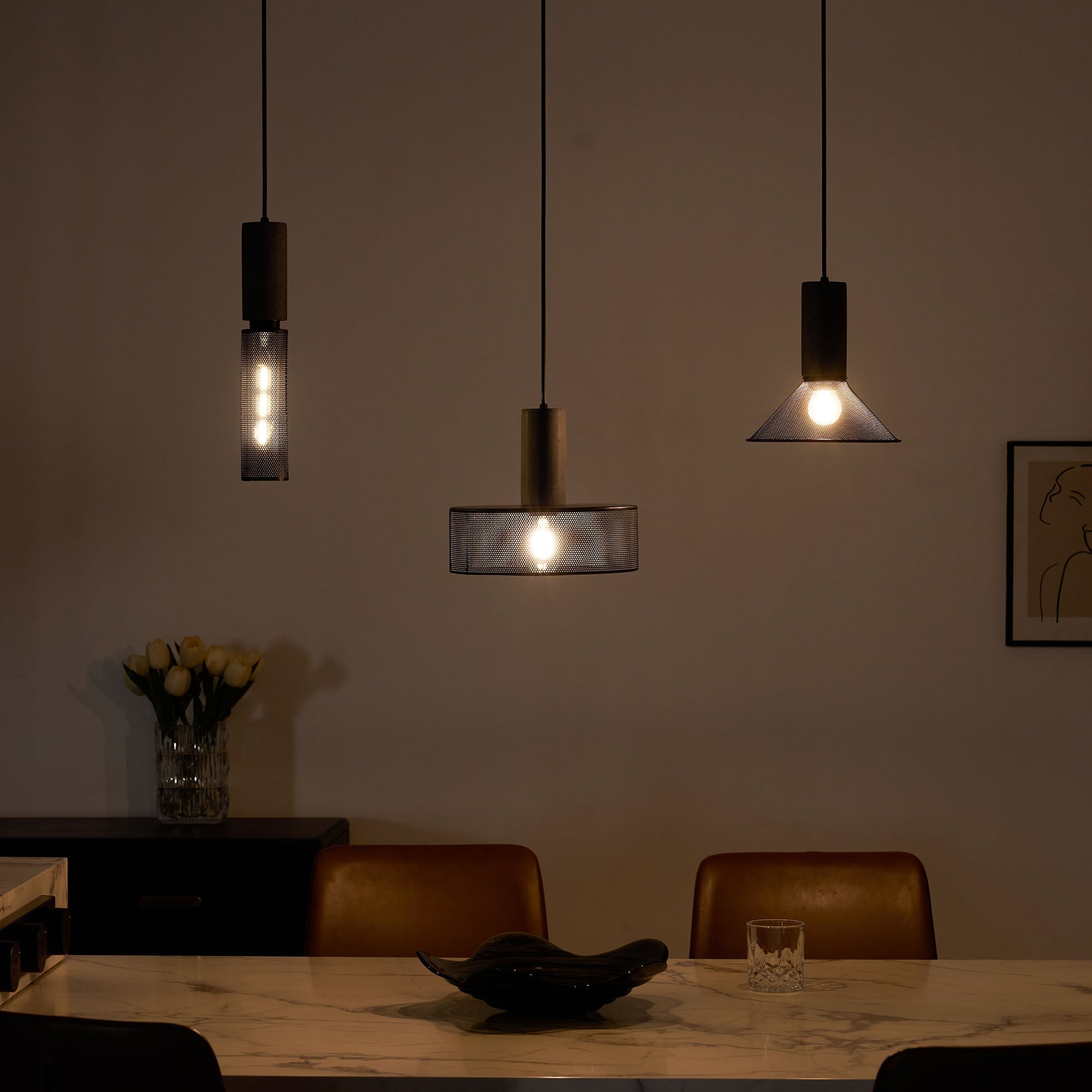 Industrial Concrete & Metal Pendant Light (E26/E27 Compatible)