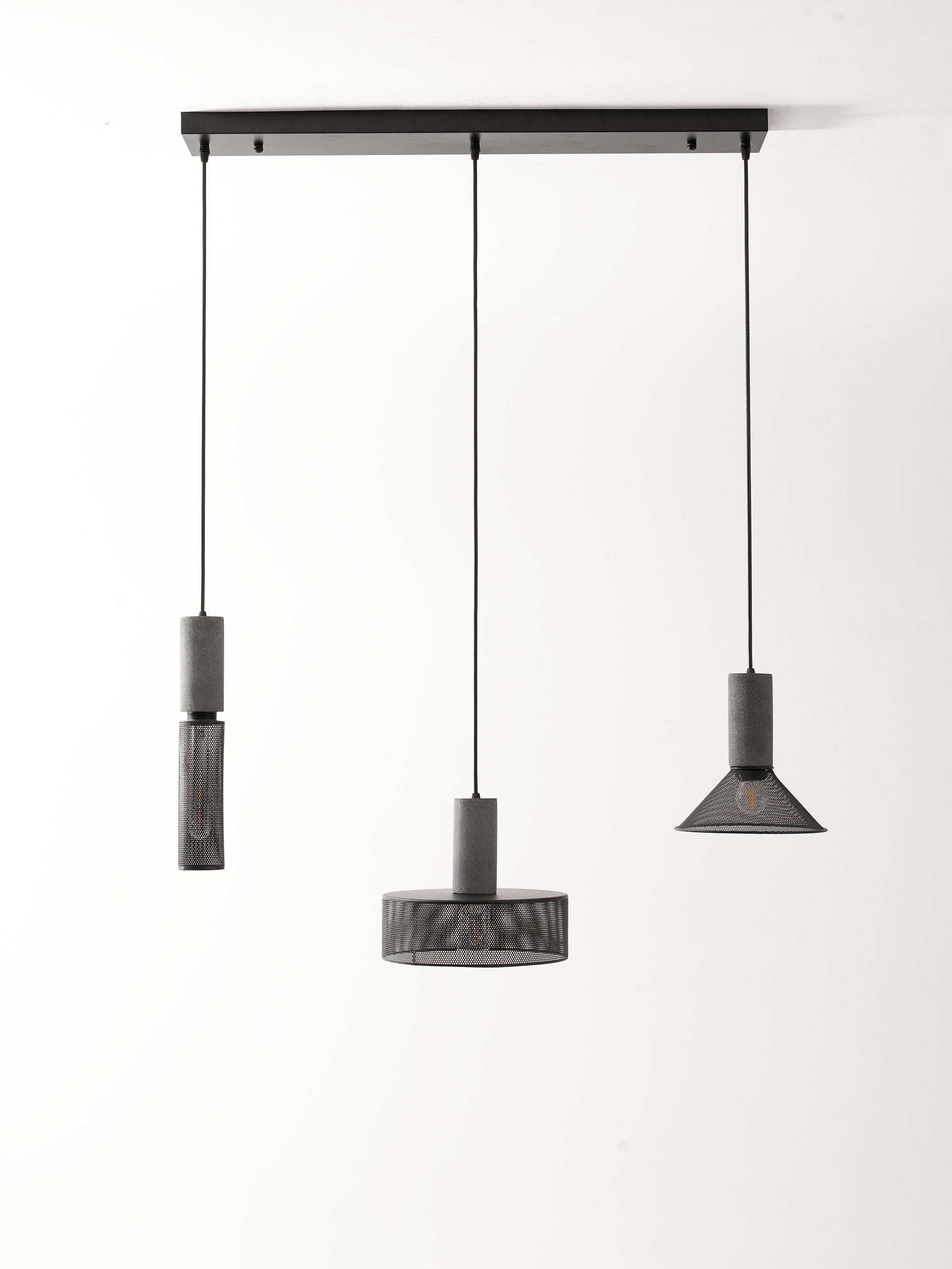 Industrial Concrete & Metal Pendant Light (E26/E27 Compatible)