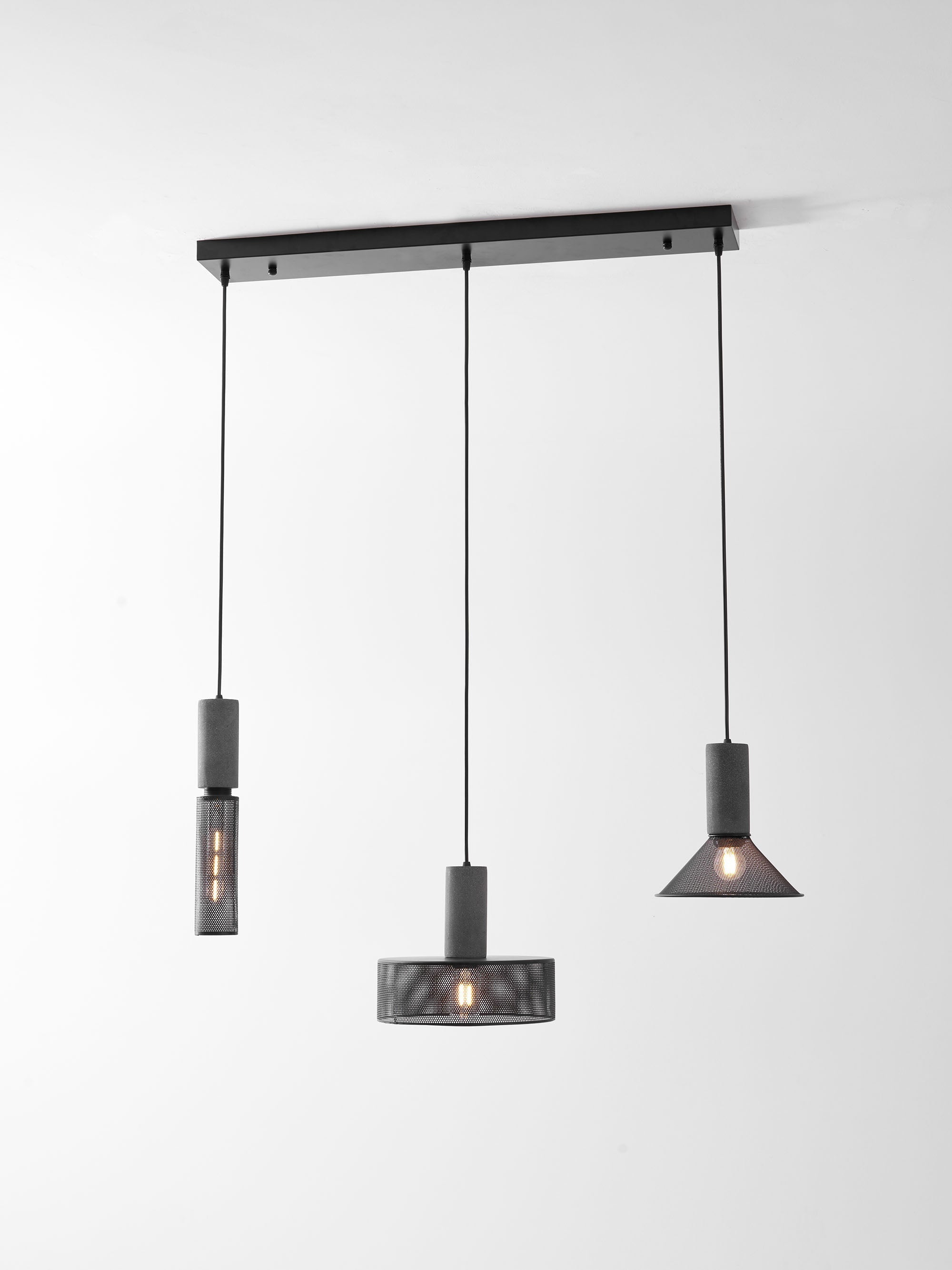 Industrial Concrete & Metal Pendant Light (E26/E27 Compatible)