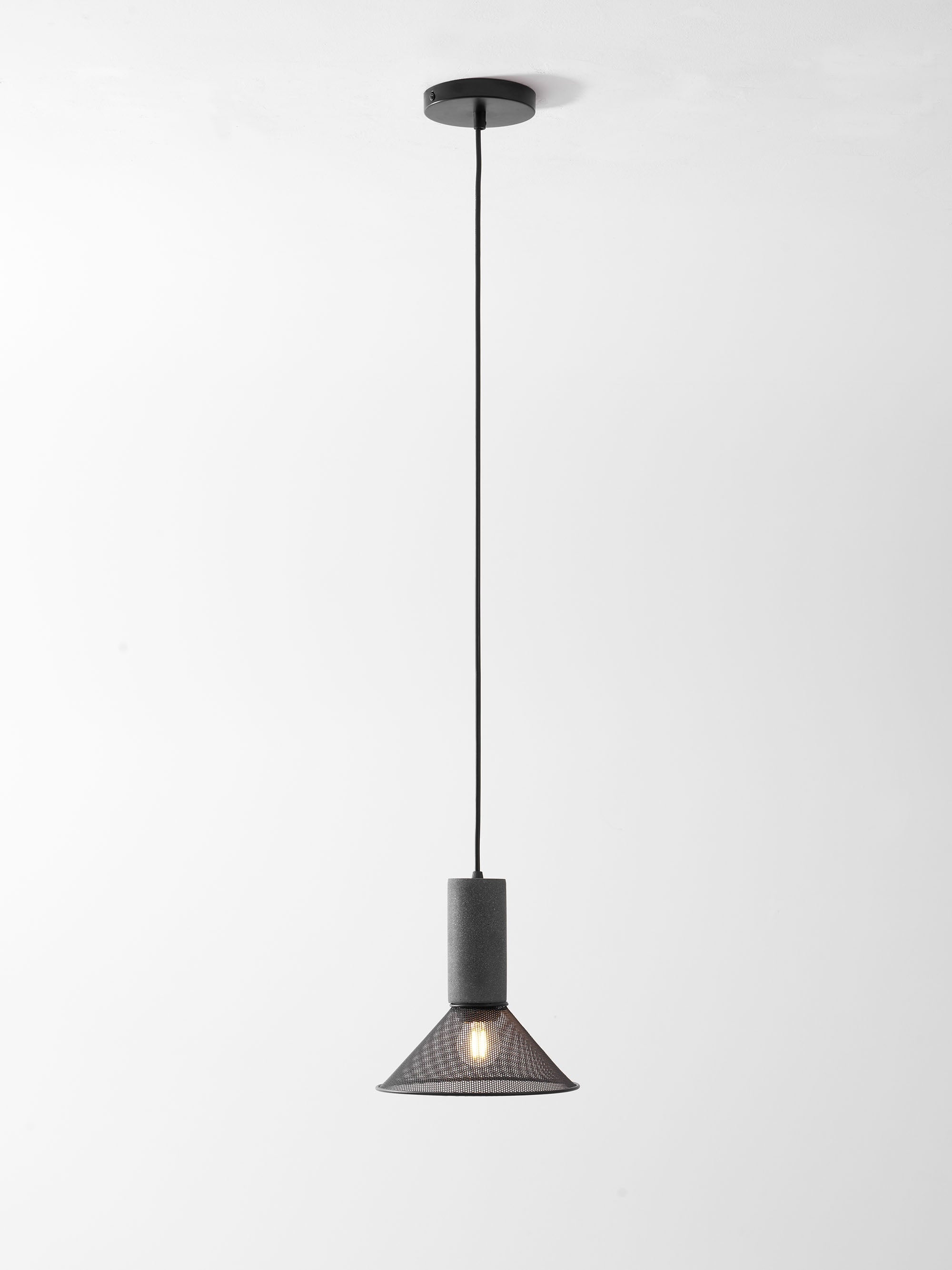 Industrial Concrete & Metal Pendant Light (E26/E27 Compatible)