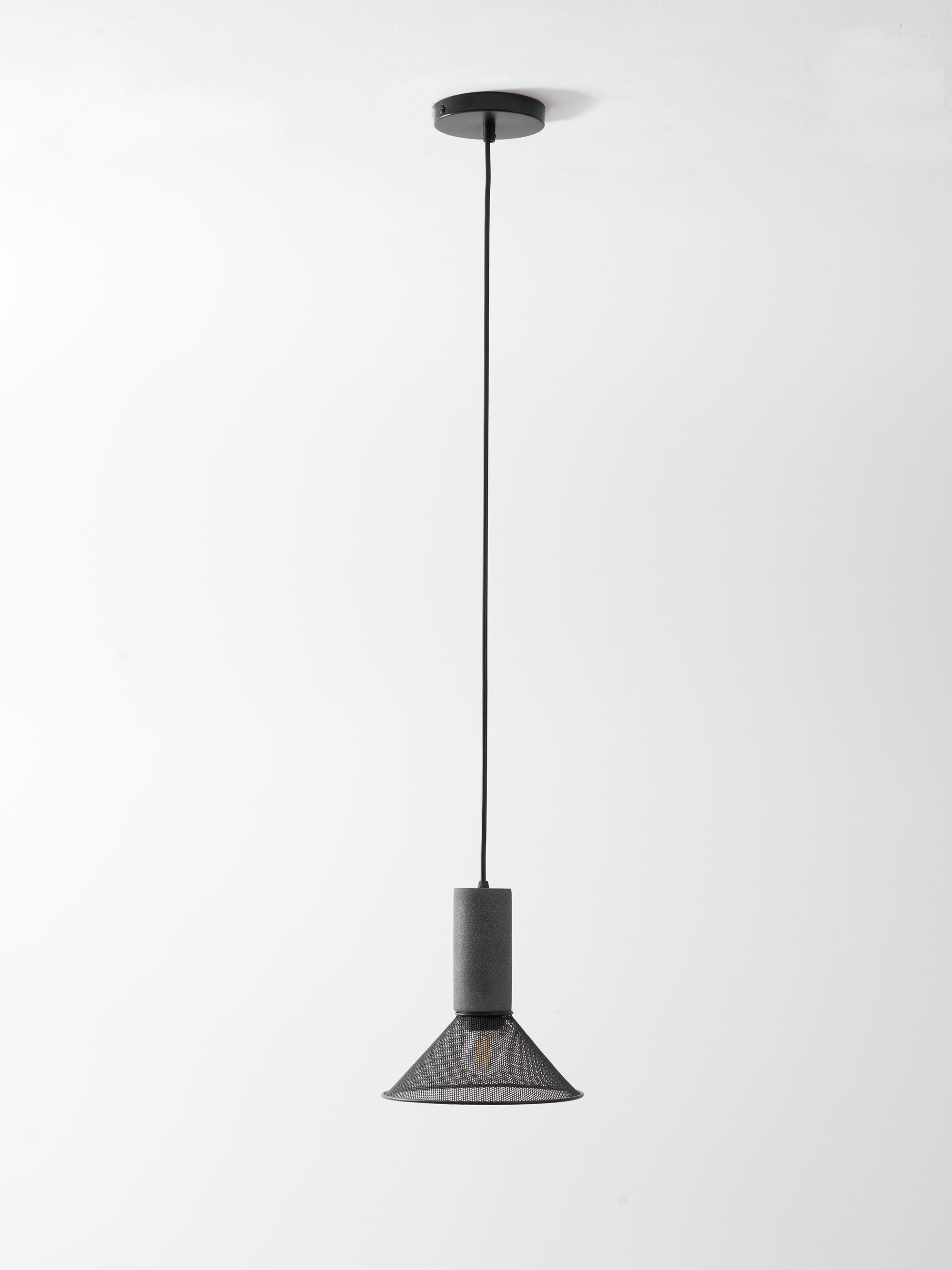 Industrial Concrete & Metal Pendant Light (E26/E27 Compatible)