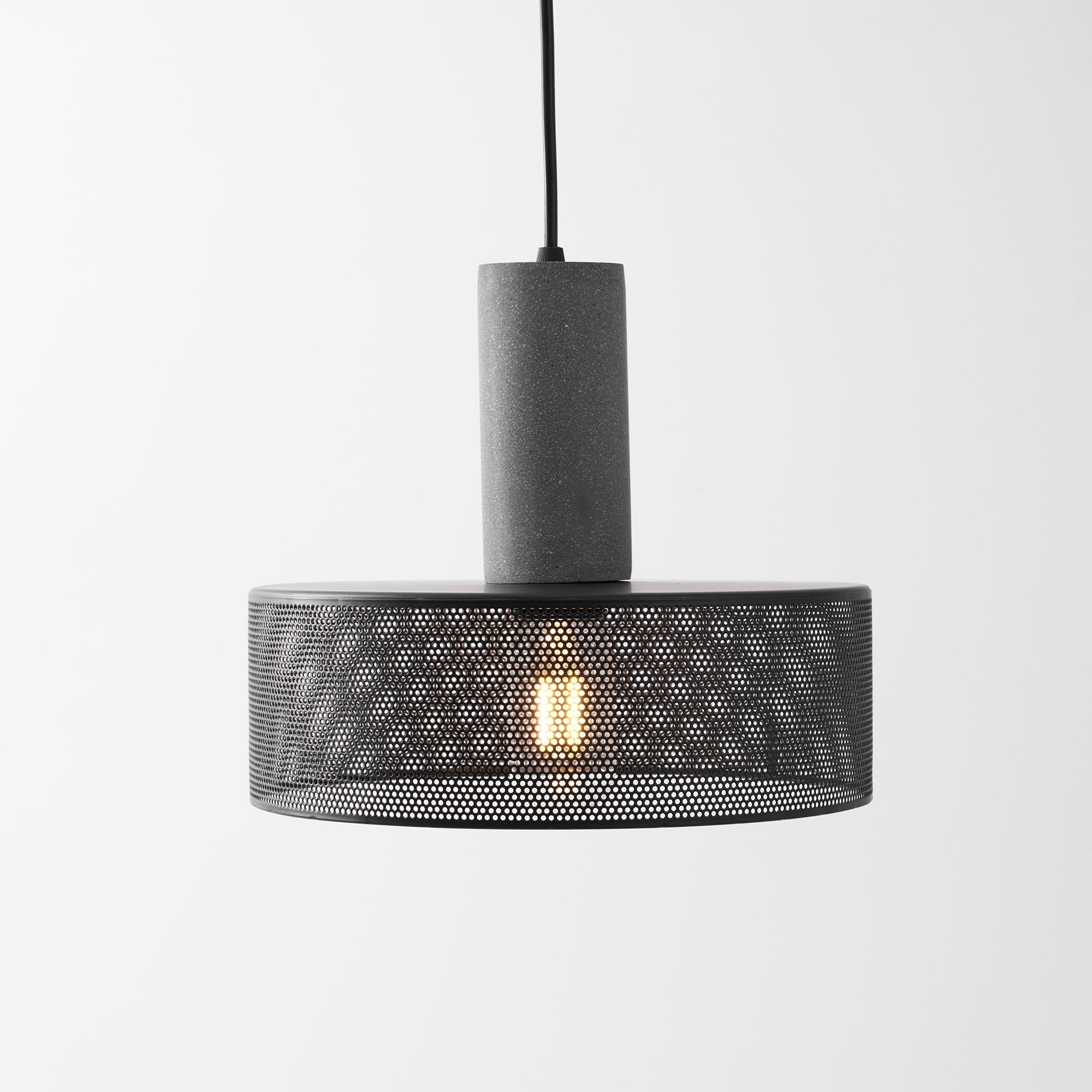 Industrial Concrete & Metal Pendant Light (E26/E27 Compatible)