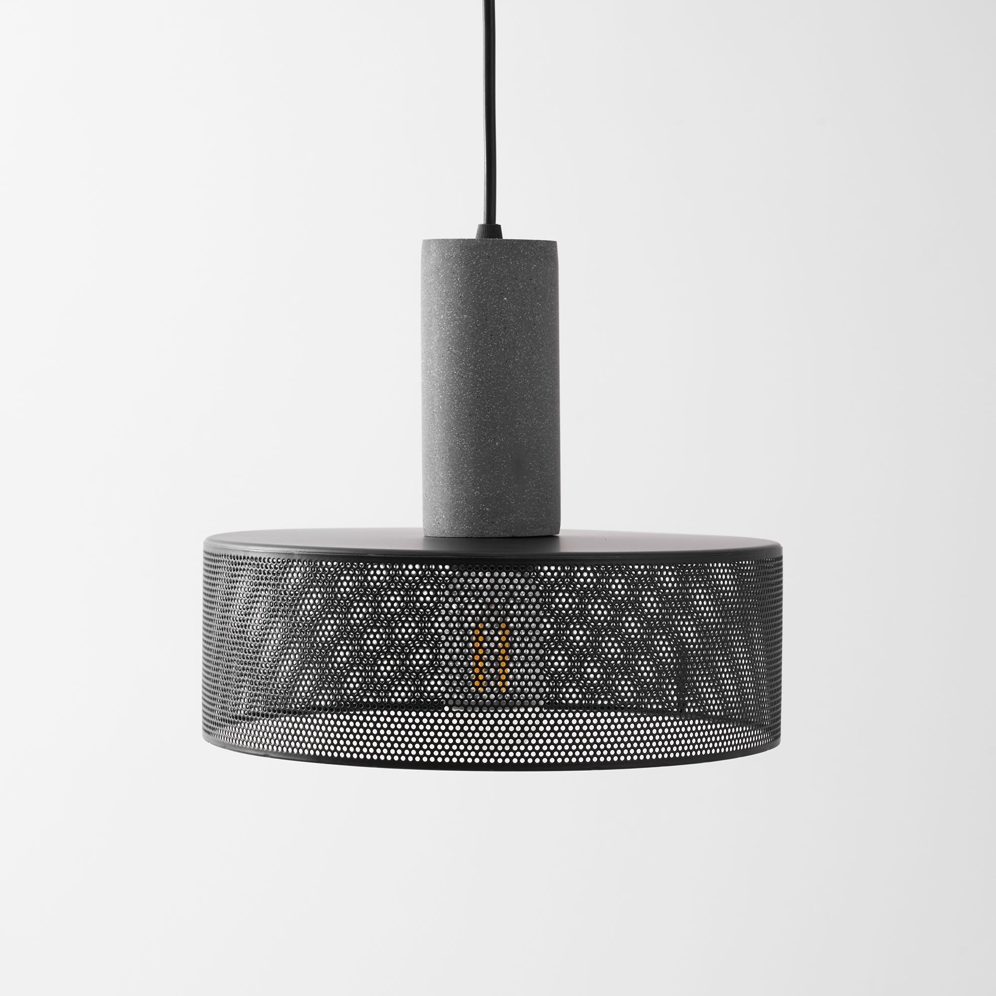 Industrial Concrete & Metal Pendant Light (E26/E27 Compatible)