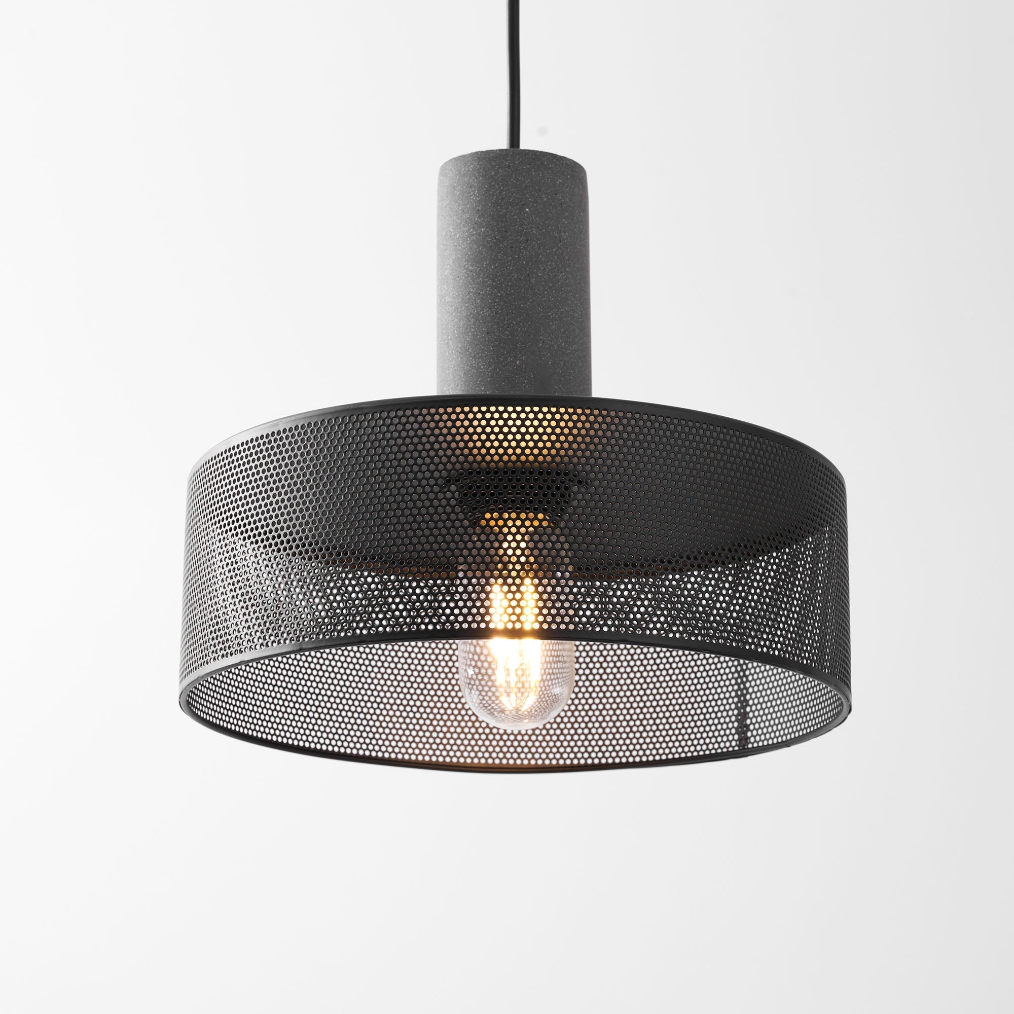 Industrial Concrete & Metal Pendant Light (E26/E27 Compatible)
