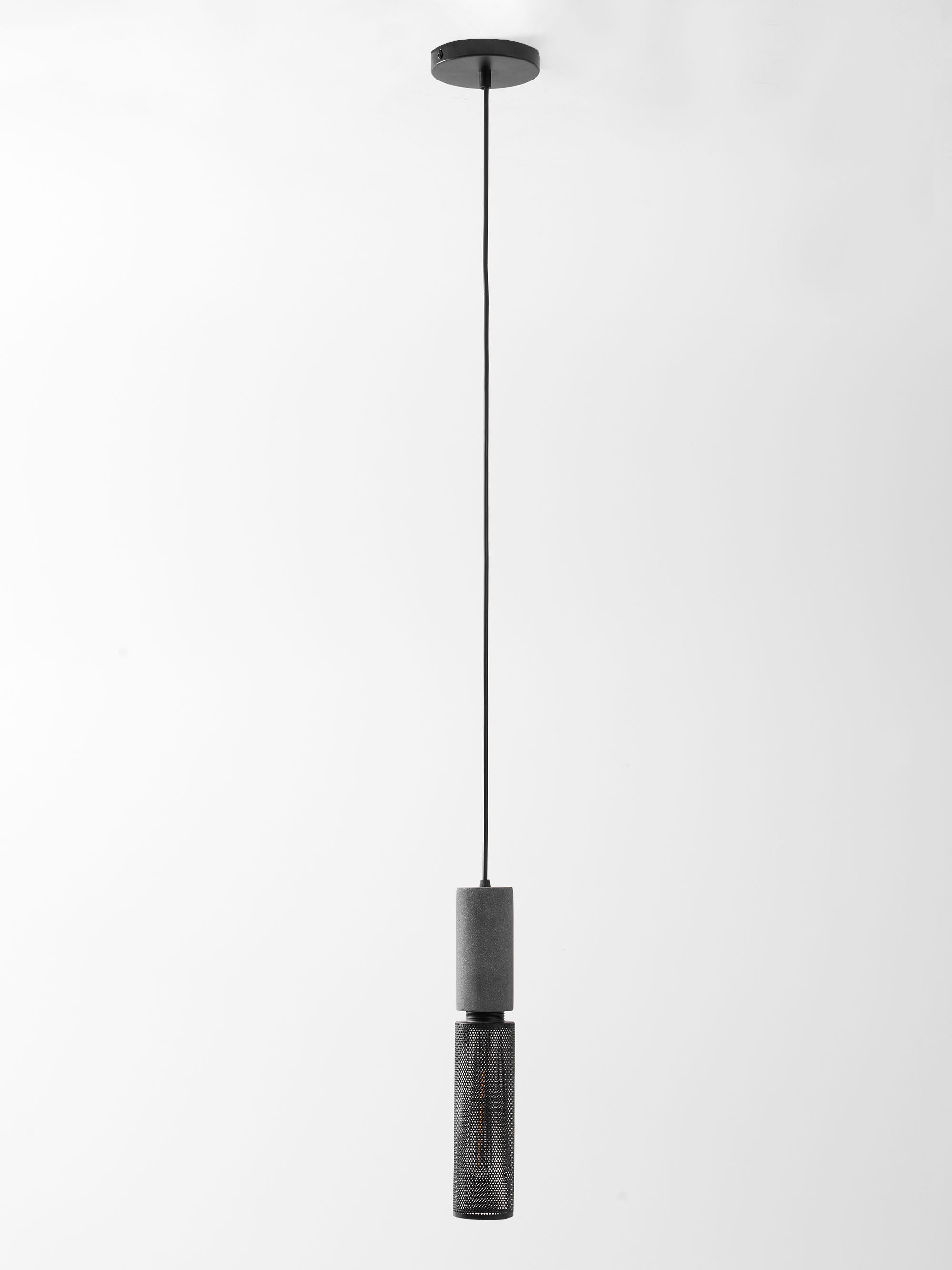 Industrial Concrete & Metal Pendant Light (E26/E27 Compatible)