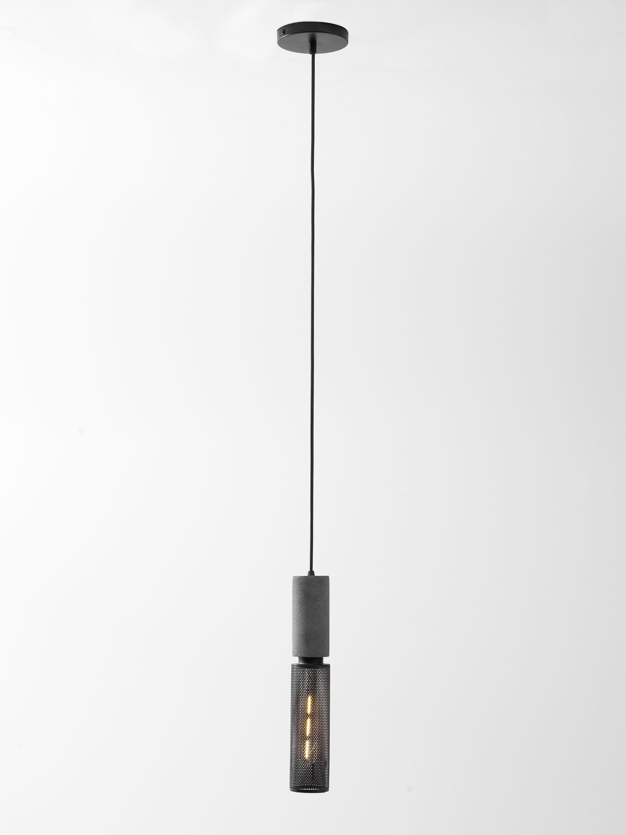 Industrial Concrete & Metal Pendant Light (E26/E27 Compatible)
