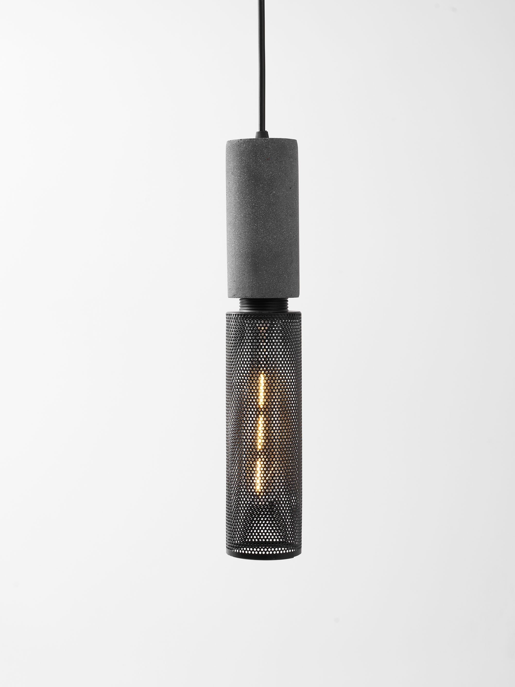 Industrial Concrete & Metal Pendant Light (E26/E27 Compatible)