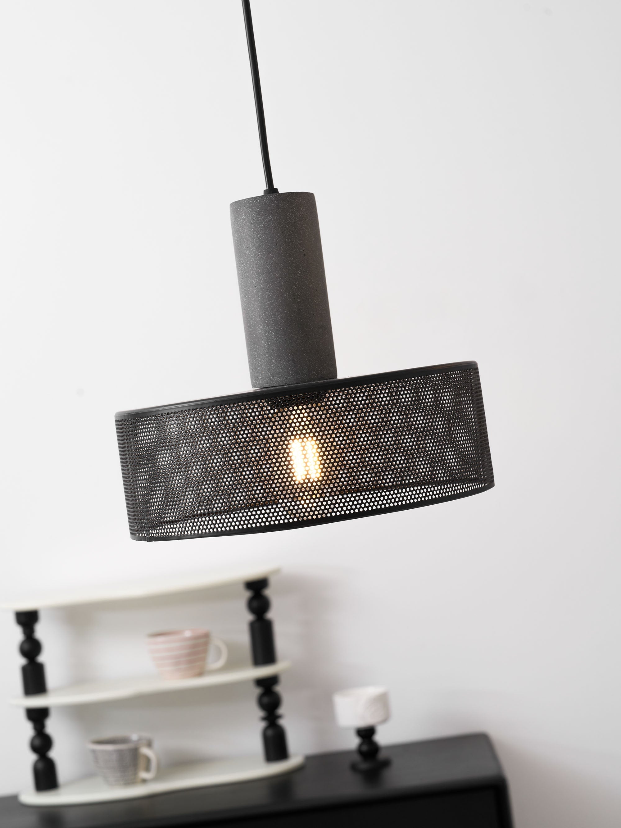 Industrial Concrete & Metal Pendant Light (E26/E27 Compatible)
