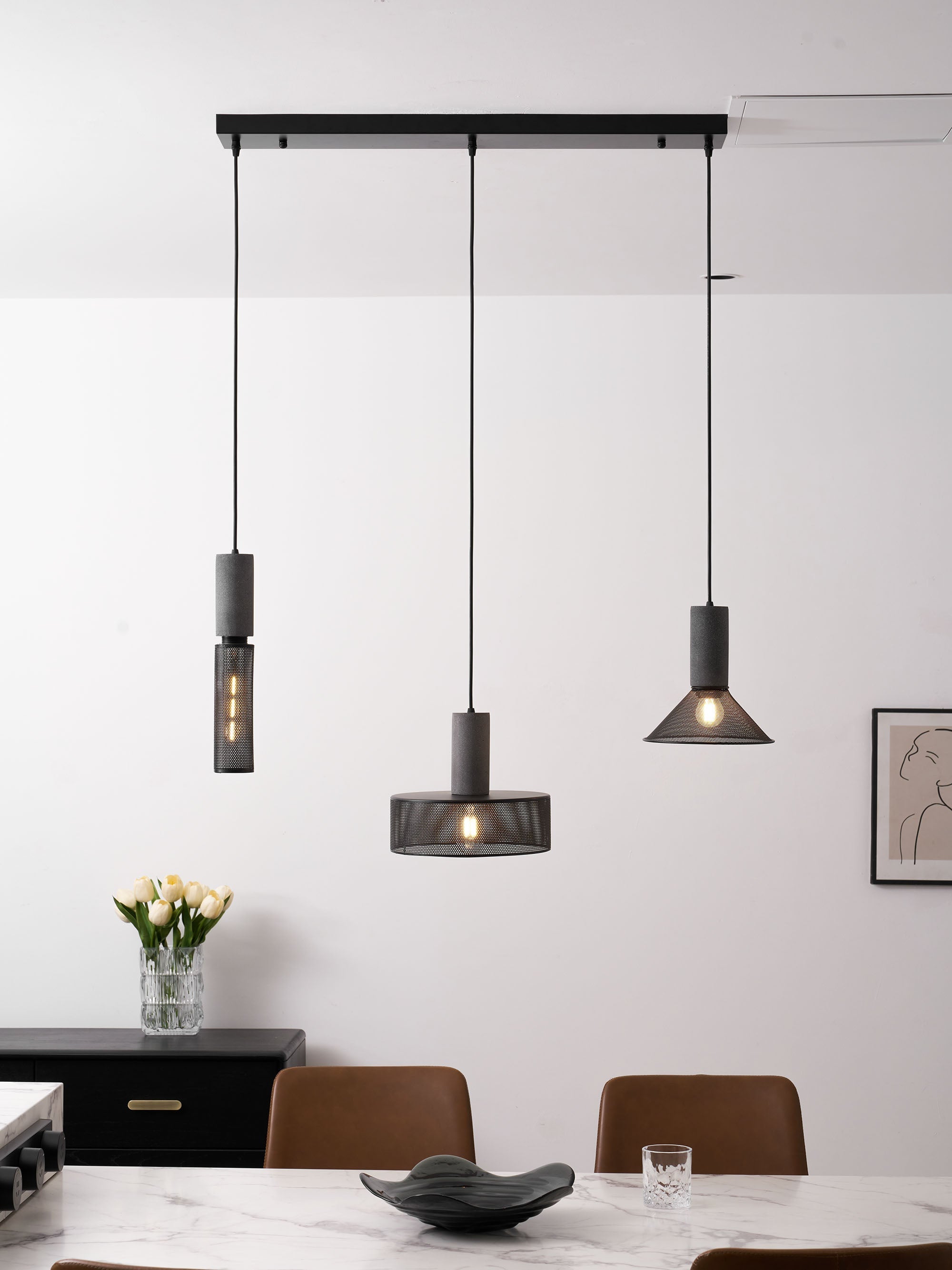 Industrial Concrete & Metal Pendant Light (E26/E27 Compatible)