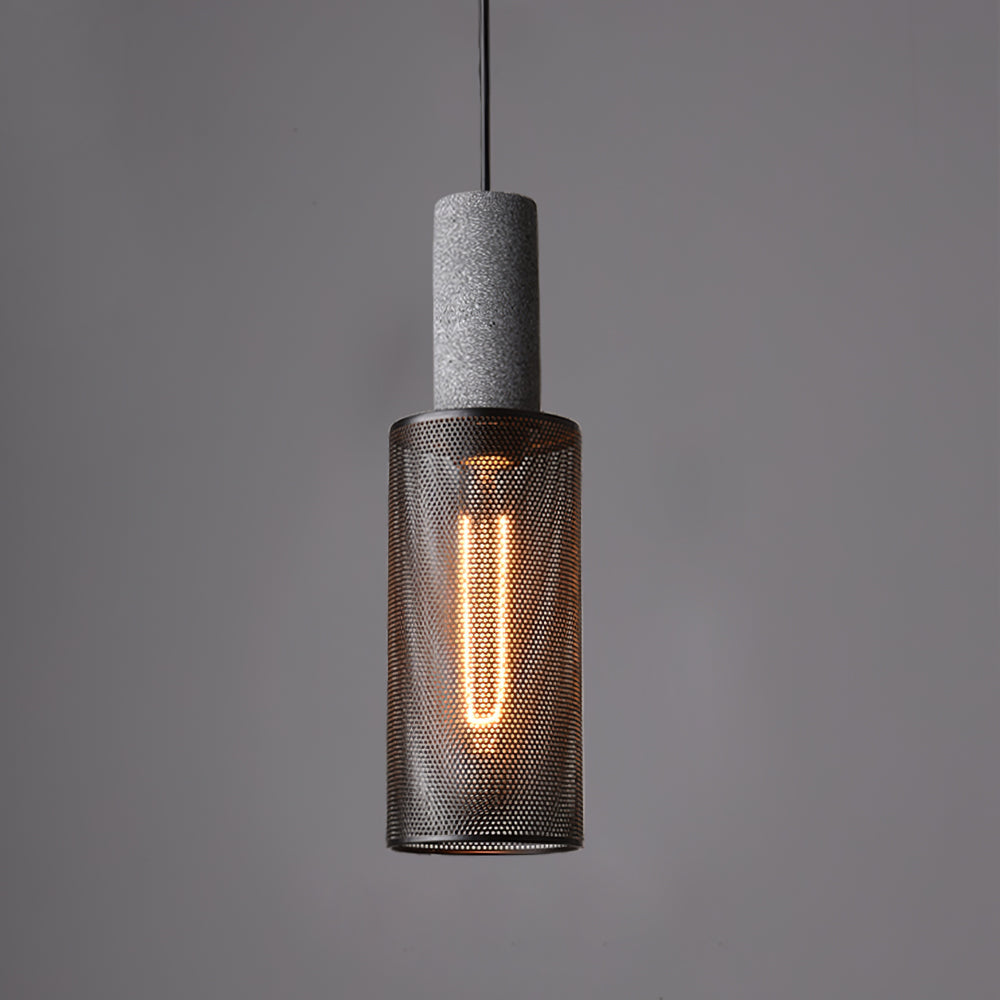 Industrial Concrete & Metal Pendant Light (E26/E27 Compatible)