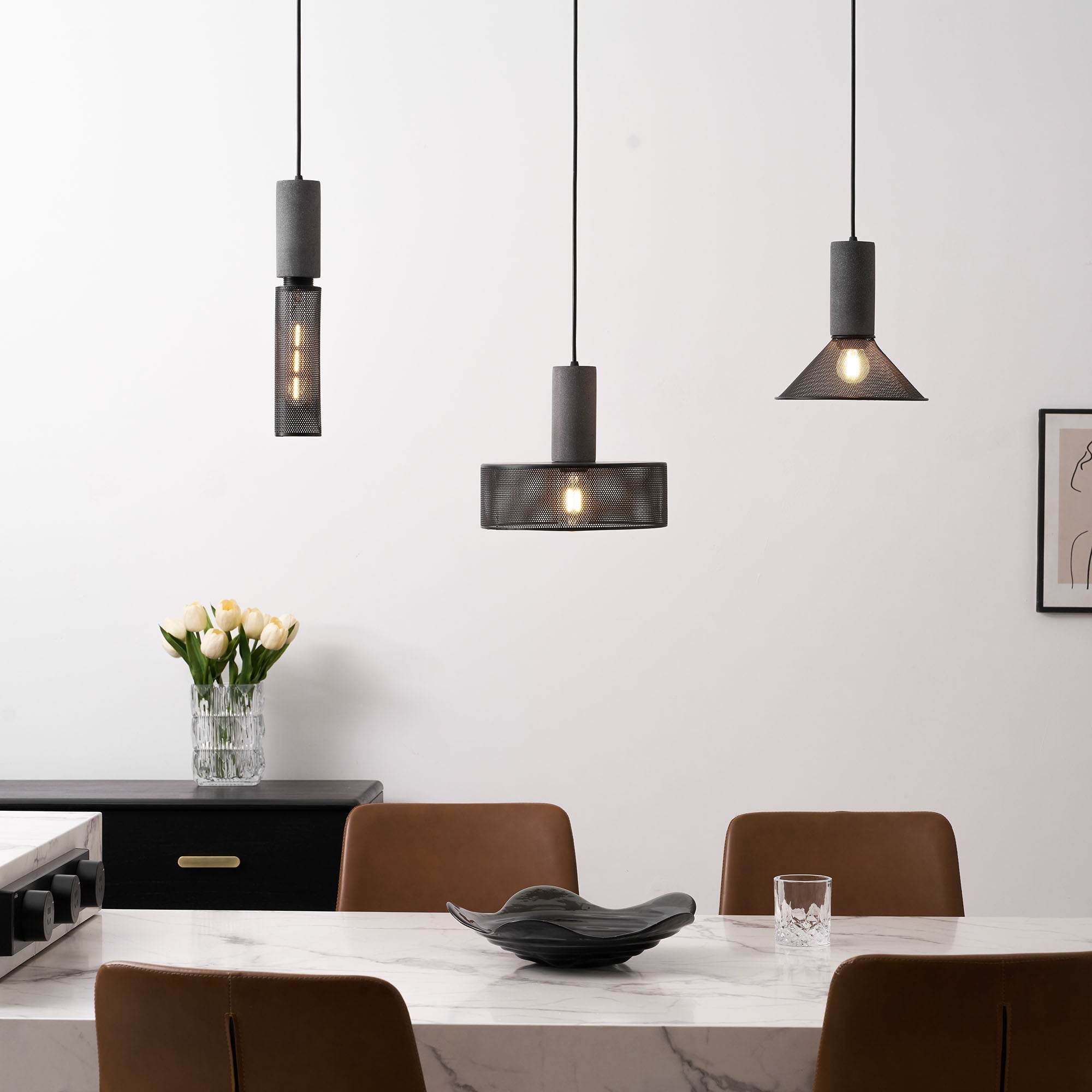 Industrial Concrete & Metal Pendant Light (E26/E27 Compatible)