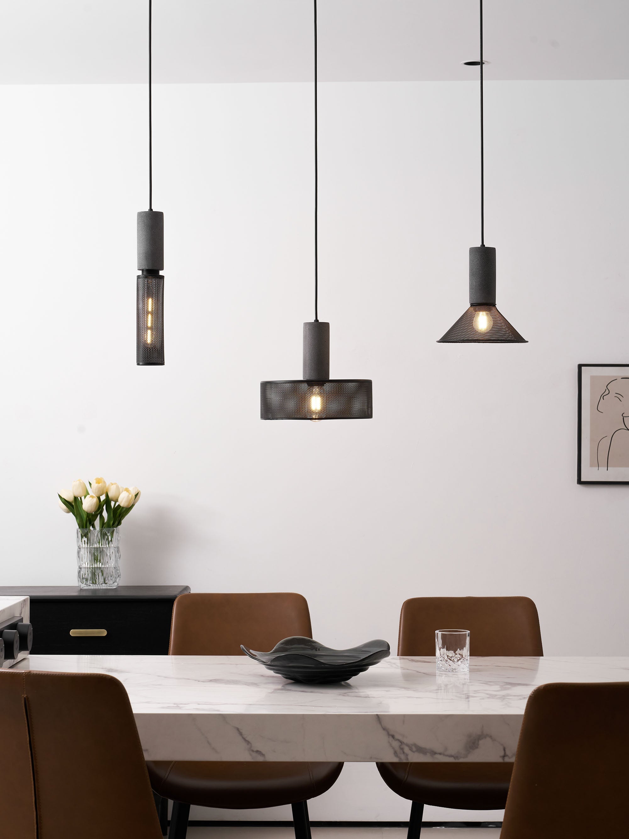 Industrial Concrete & Metal Pendant Light (E26/E27 Compatible)
