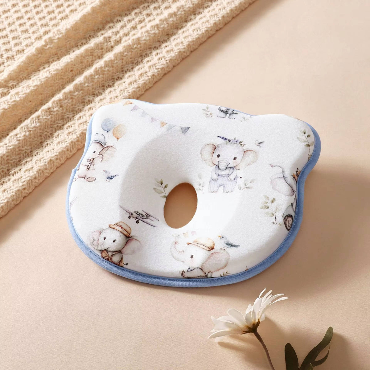 Infant Head Support Pillow U-Shaped Groove Silicone Core