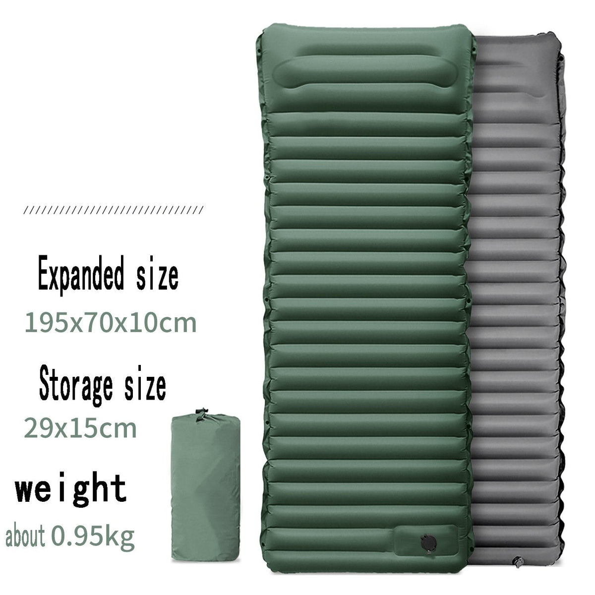 Inflatable Camping Pad 3.94 Inch Thick Built-In Pillow
