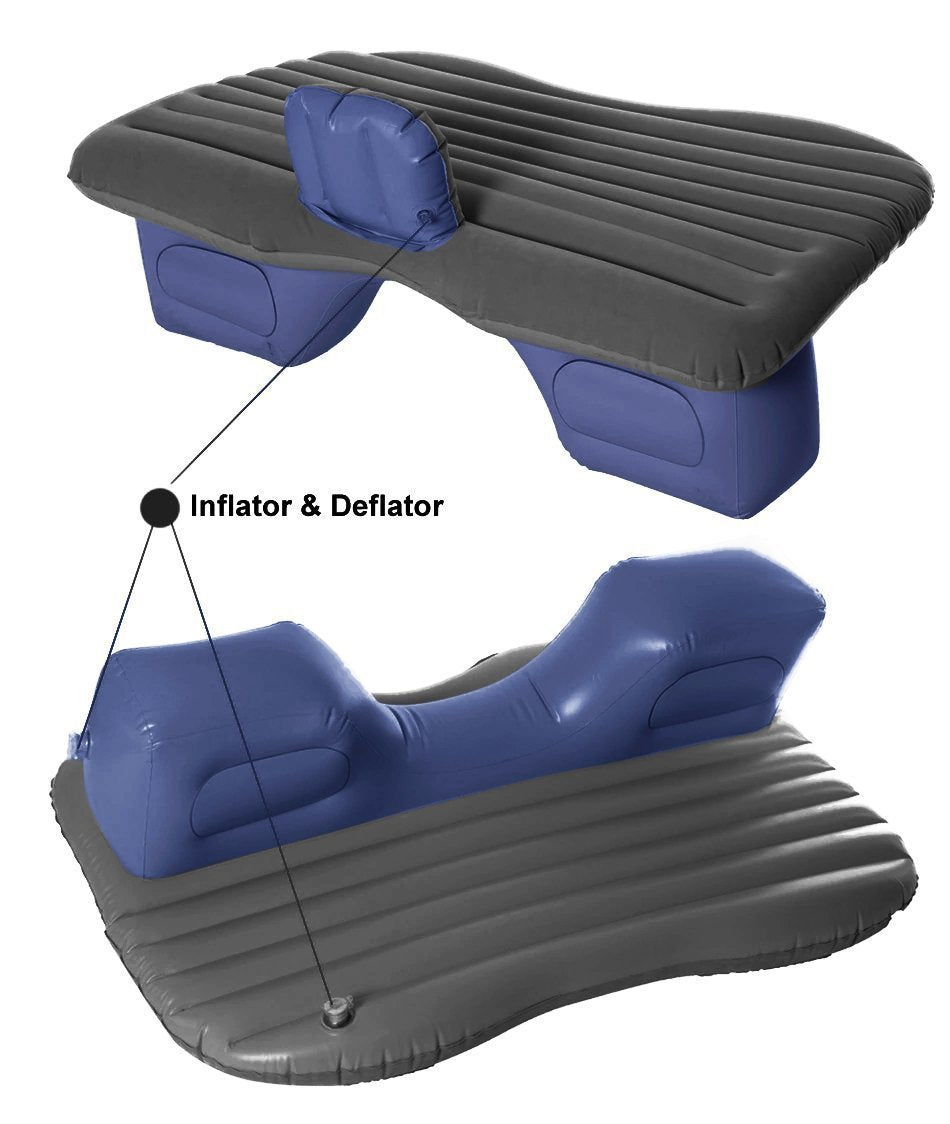 Inflatable Car Bed Ergonomic T-Support Pump & Pillows