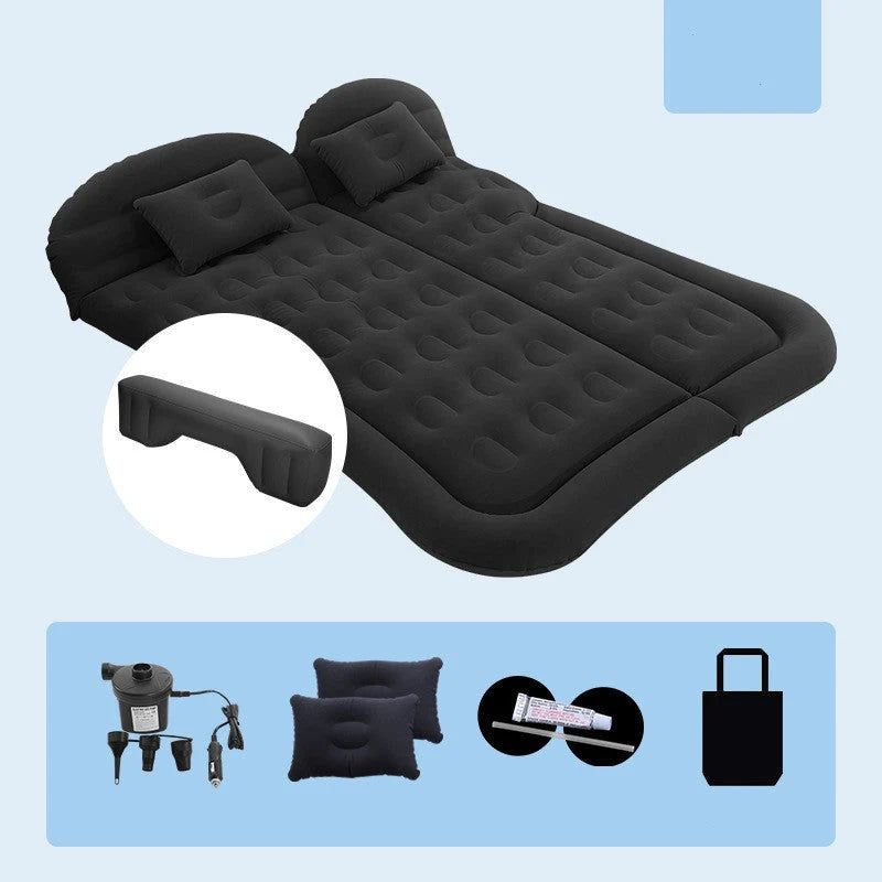 Inflatable Car Mattress Soft Flocking Electric Pump Included
