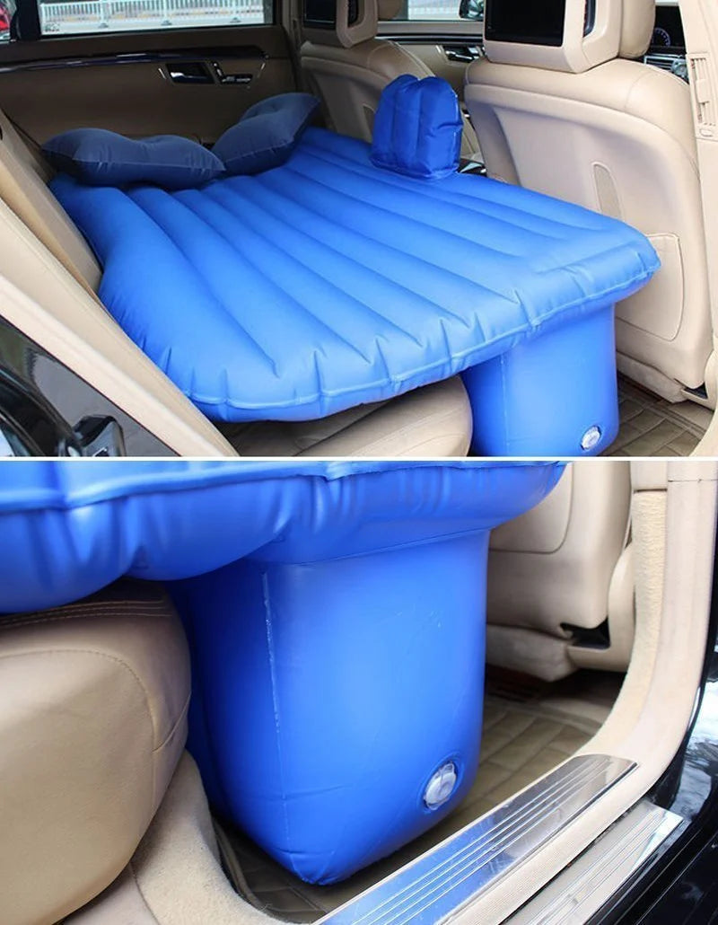 Inflatable Car Mattress T-Support & Built-In Pillows