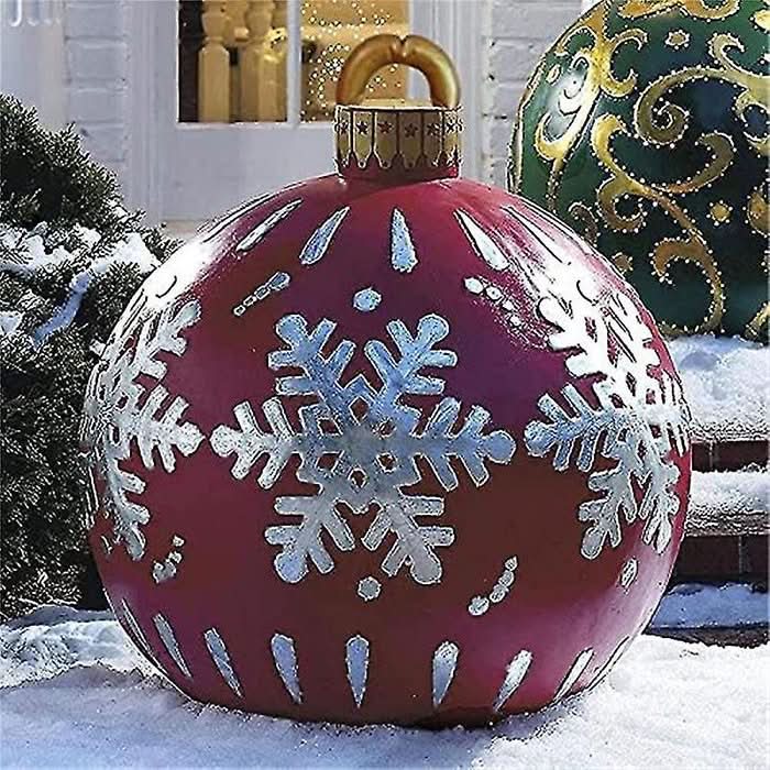 Inflatable Christmas Ball 24 Inch PVC Weather-Resistant